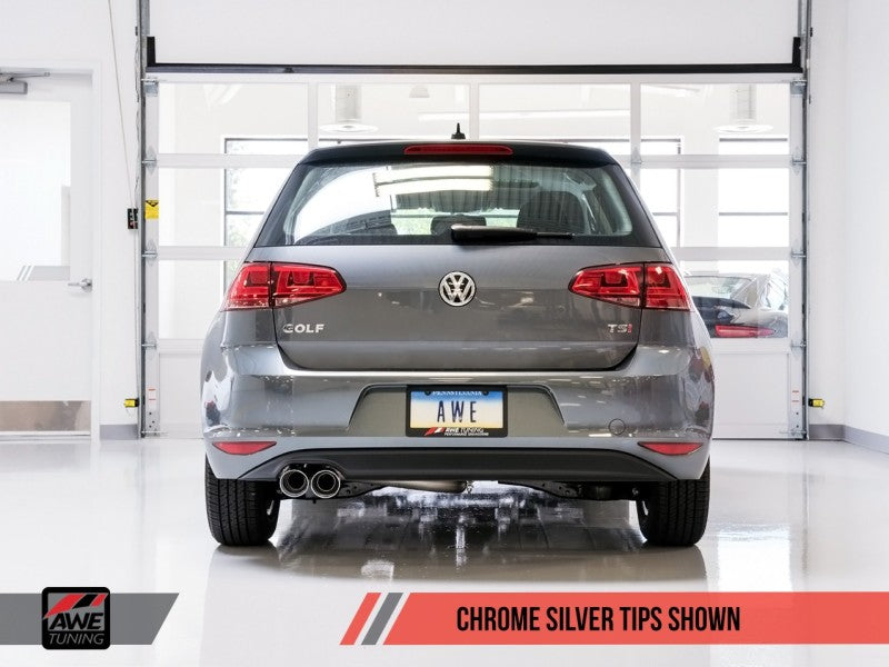 AWE Tuning VW MK7 Golf 1.8T Track Edition Exhaust w/Chrome Silver Tips (90mm) - 3020-22020
