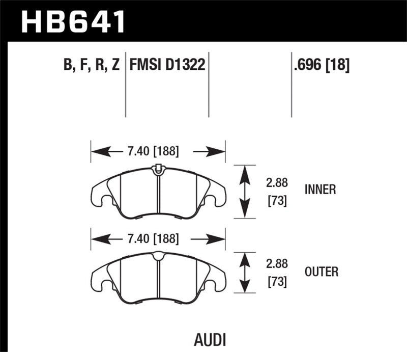 Hawk 2009-2014 Audi A4 HPS 5.0 Front Brake Pads - HB641B.696