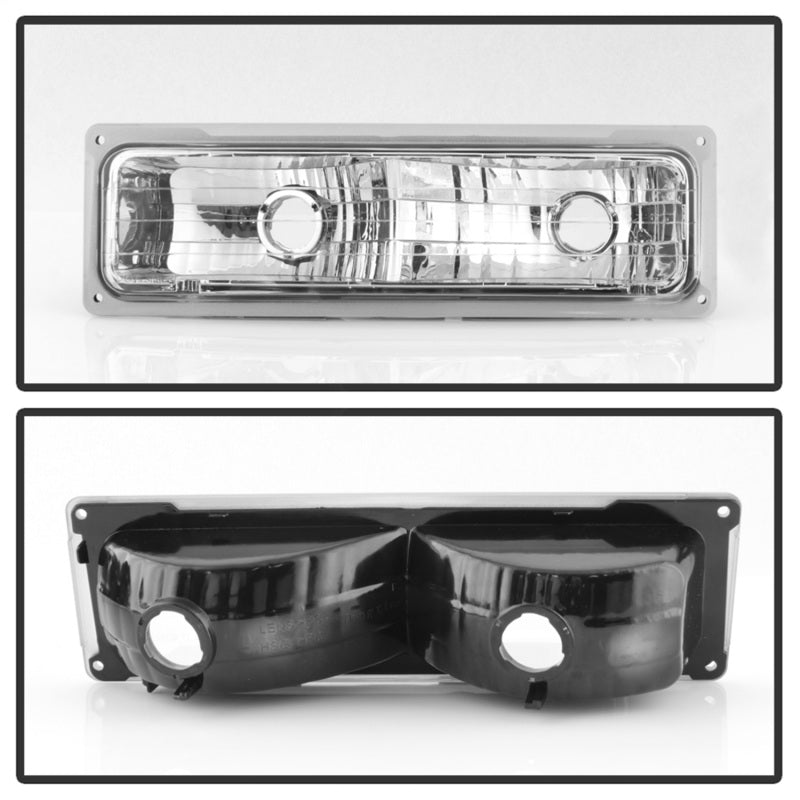 Xtune Chevy Suburban 94-98 Headlights w/ Corner &amp; Parking Lights 8pcs Chrome HD-JH-CCK88-AM-C-SET - 5069535