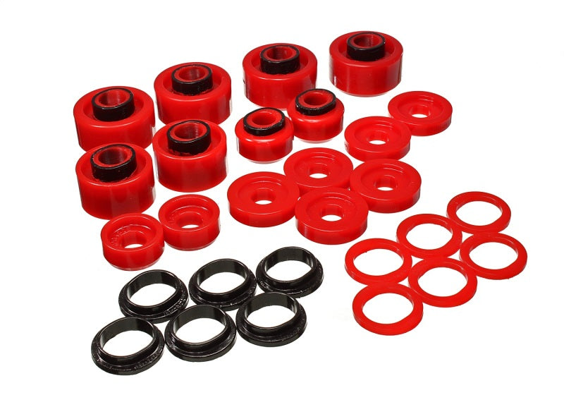 Energy Suspension 99-07 Ford F-250/F-350 SD 2/4WD Crew Cab Body Mount Set - Red - 4.4120R for 1999-2007 Ford F 250 - front vi