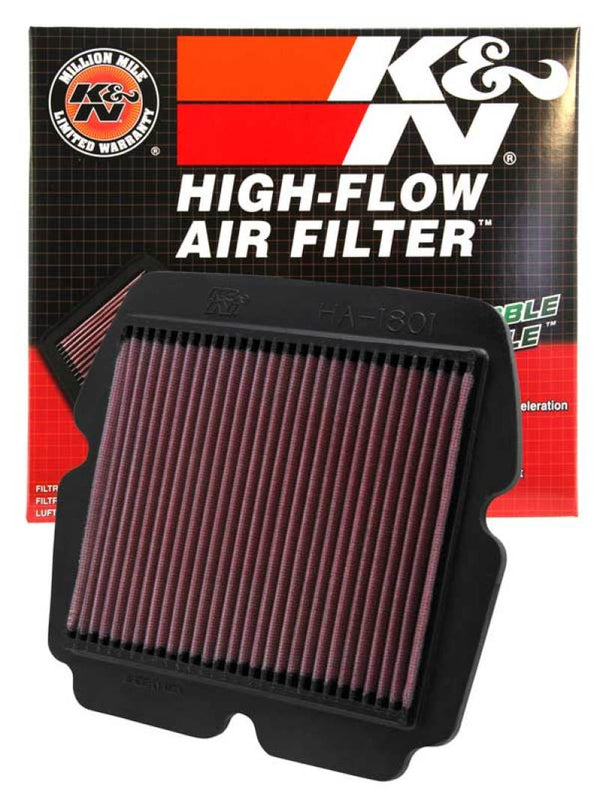 K&N 01-08 Honda GL1800 Gold Wing Replacement Air Filter - HA-1801 for 2007-2016 Honda GL1800 Gold Wing Airbag - front view
