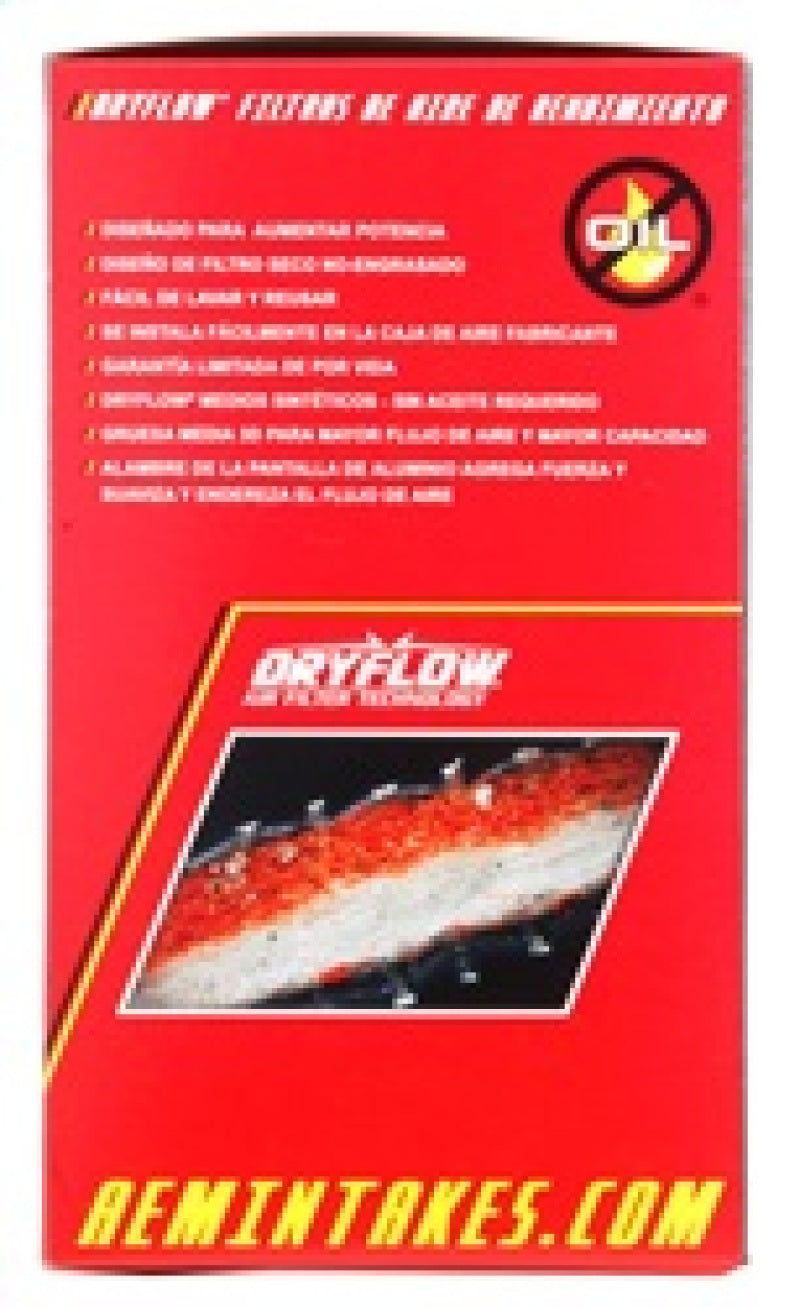 AEM DryFlow Air Filter - Round Tapered 5in Top OD x 6 Base OD x 5.563in H x 3in Flange ID - 21-203D-XK