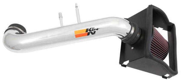 K&N 15 Ford F150 5.0L V8 F/I High Flow Performance Intake Kit - 77-2591KP for 2015-2020 Ford F 150 - front view