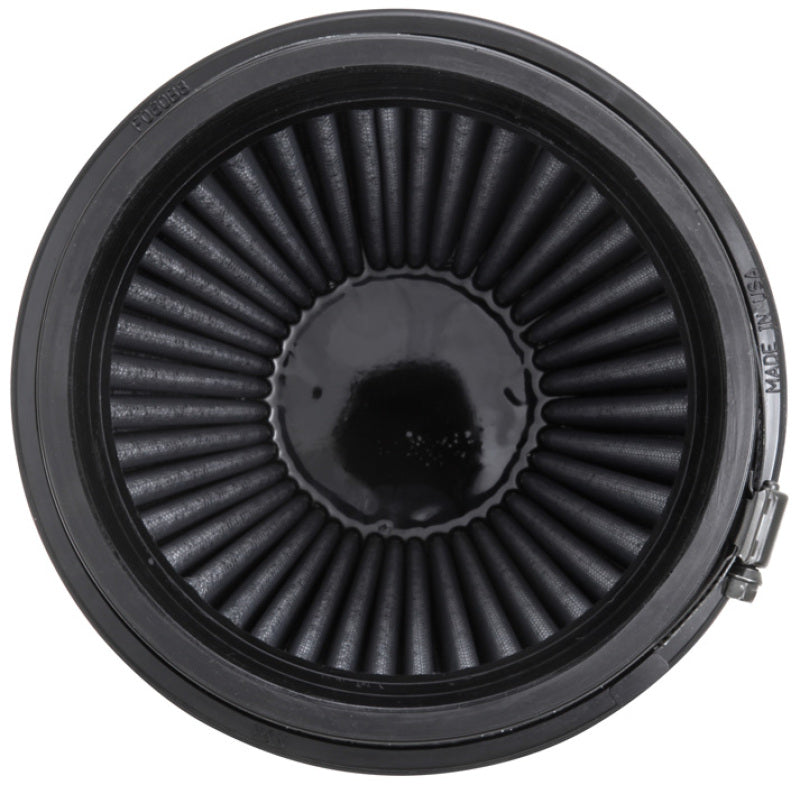 K&amp;N Universal Rubber Filter Round Tapered 6in Flange ID x 7.5in Base OD x 5.25in Top OD x 6in Height - RU-3102HBK