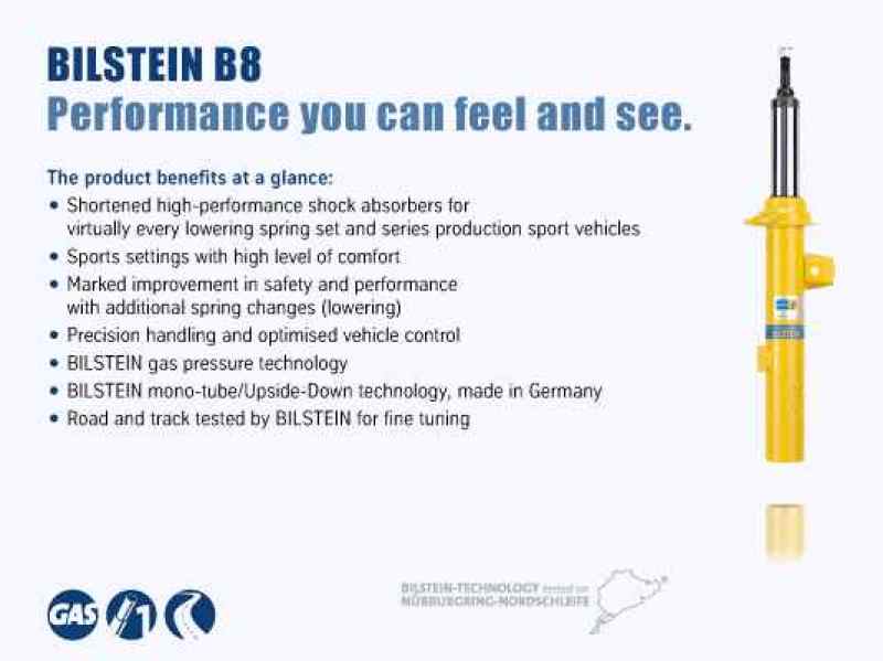 Bilstein B8 Performance Plus 11-16 Ford Fiesta SE/ST L4 1.6L Front Left Monotube Shock - 22-245212