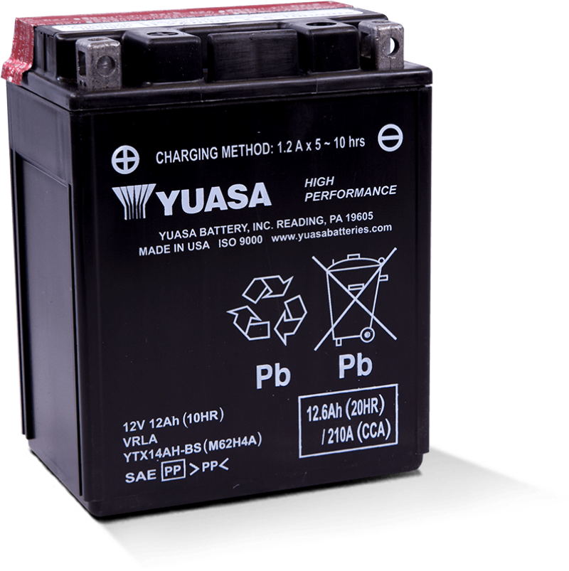 Yuasa YTX14AH-BS High Performance AGM 12 Volt Battery - YUAM62H4A