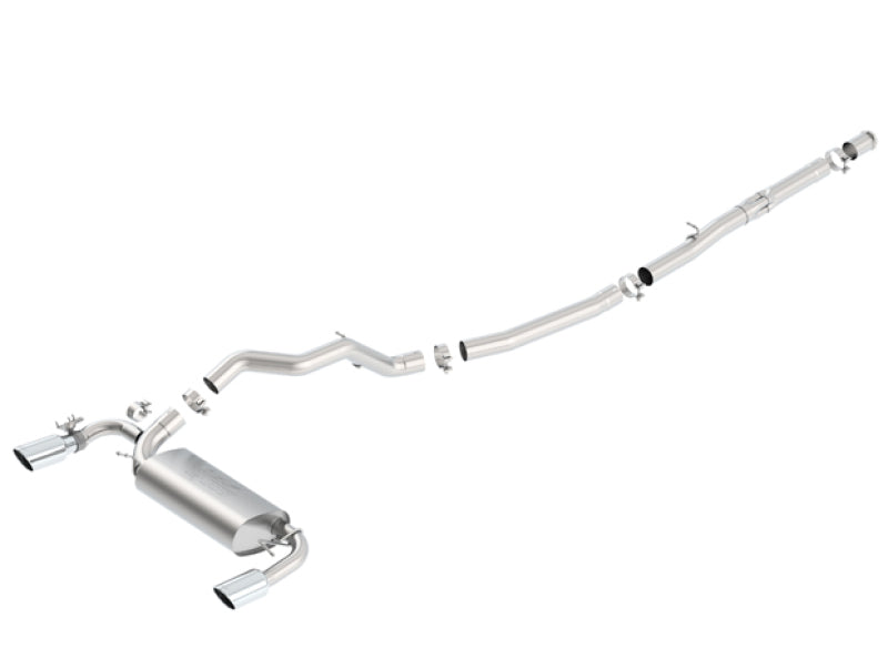 Borla 16-18 Ford Focus RS 2.3L MT Round Angle-Cut Tips Split Rear Exit ATAK Catback Exhaust - 140730