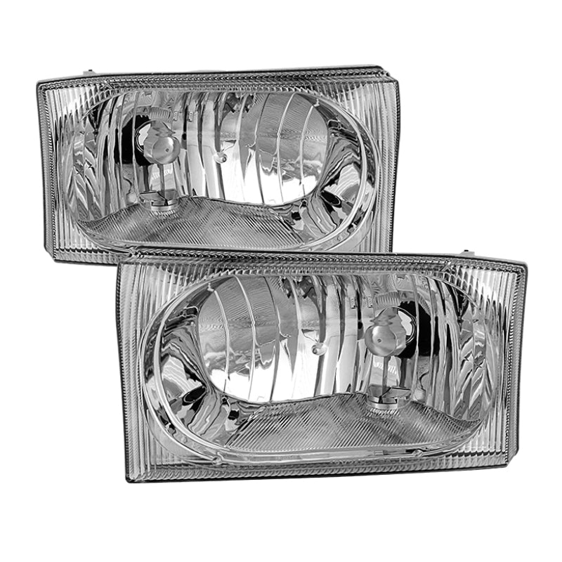 Xtune Ford F250 F350 F450 Superduty Excursion 99-04 OEM Style Headlights Chrome HD-JH-FF25099-OE-C - 9031403