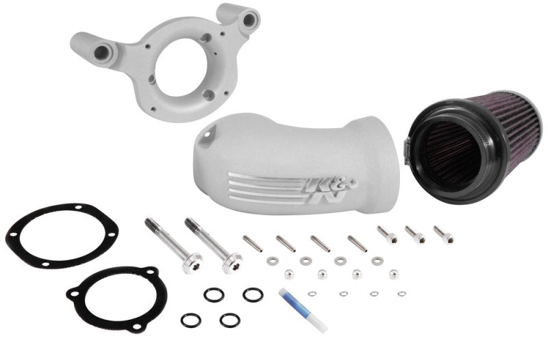 K&N 01-17 Harley Davidson Softail / Dyna FI Performance Air Intake System Silver - 57-1137S
