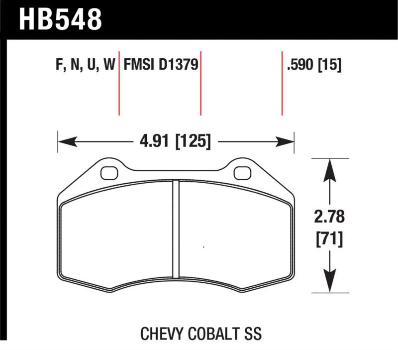 Hawk Mazda Miata MX-5 (ND) DTC-60 Race Front Brake Pads - HB548G.510 for 2016-2025 Mazda MX 5 Miata - angle view
