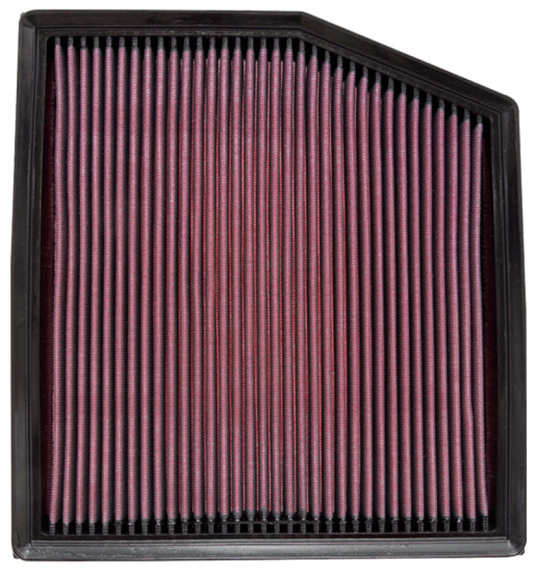 K&N 10-12 BMW 135i/335i/335i XDrive/X1 35i 3.0L L6 (E90) Replacement Air Filter - 33-2458 for 2011-2014 BMW 3 Series - front 