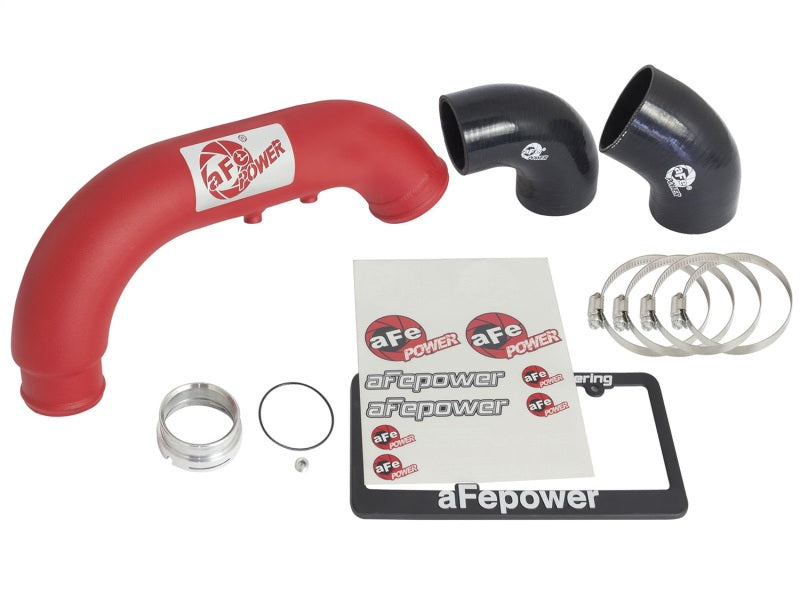 aFe BladeRunner 3in Red IC Tube Cold Side w/ Coupling &amp; Clamp Kit 2016 GM Colorado/Canyon 2.8L - 46-20269-R