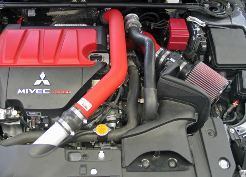 K&N 08-09 Mitsubishi Evo X Wrinkle Red Typhoon Short Ram Intake - 69-6546TWR