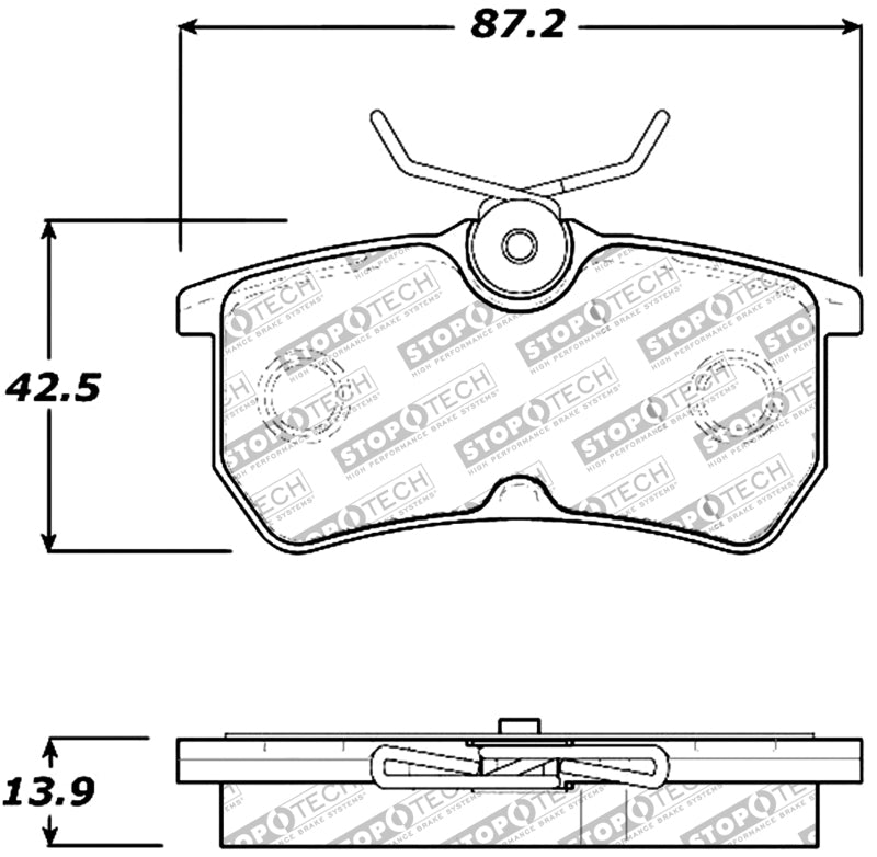 StopTech 14+ Ford Fiesta ST Performance Brake Pads - Rear - 309.08860