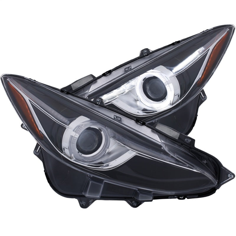 ANZO Projector Headlights With Halo Black w/Amber 14-17 Mazda 3 - 121522