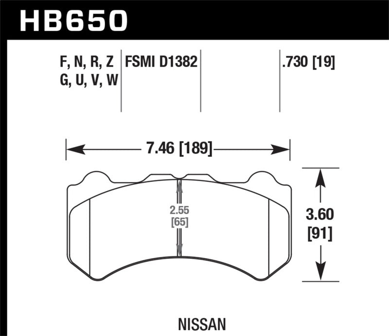 Hawk 09-16 Nissan GT-R HPS 5.0 Front Brake Pads - HB650B.730