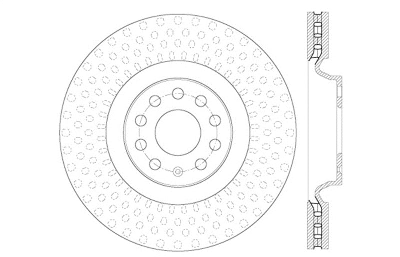 Stoptech Mk 7 - 7.5 Volkswagen Golf GTI - Slotted &amp; Drilled Sport Rotor (340MM) - Front Left - 127.33144L