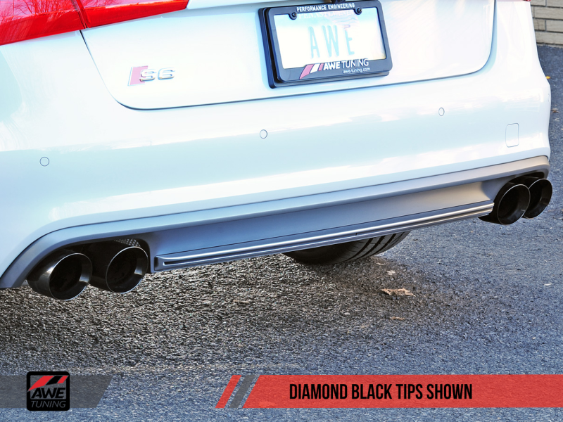AWE Tuning Audi C7 / C7.5 S6 4.0T Touring Edition Exhaust - Diamond Black Tips - 3015-43010
