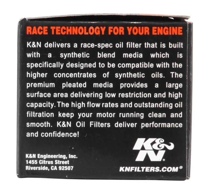 K&N Honda/Husqvarna 1.625in OD x .438in ID x 1.406in H Oil Filter - KN-116 for 2002-2023 Honda CRF450R - front view