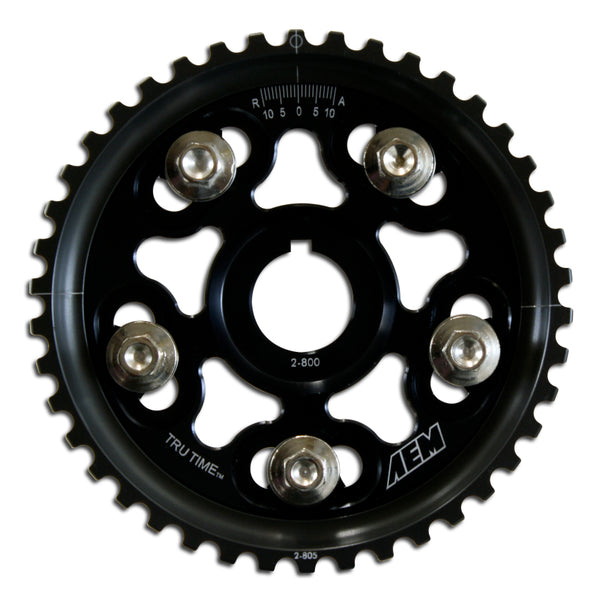 AEM 92-01 Honda Prelude Si VTEC/ Base & SH True Black Tru-Time Cam Gear - 23-801BK for 1993-2001 Honda Prelude