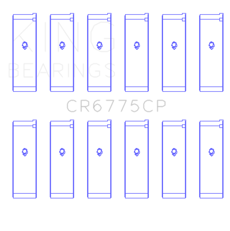 King- Nissan 3.5L VQ35DE 2001-2006 Connecting Rod Bearing Set (6 Pairs) - CR6775CP0.5