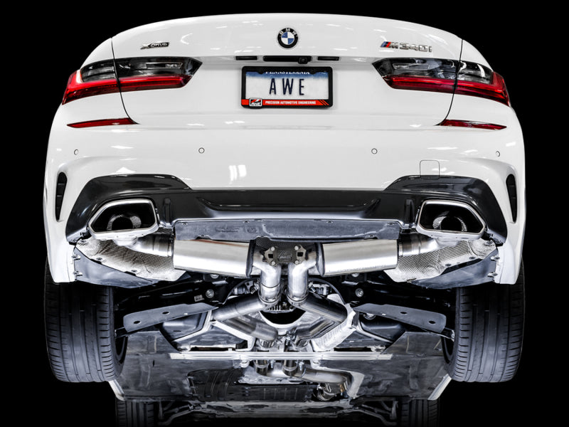 AWE Tuning 2019+ BMW M340i (G20) Resonated Touring Edition Exhaust (Use OE Tips) - 3015-11060