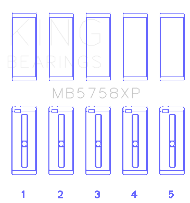 King Peugeot EP6 1.6L / BMW N14B16C (Size STD) Main Bearing Set - MB5758XP