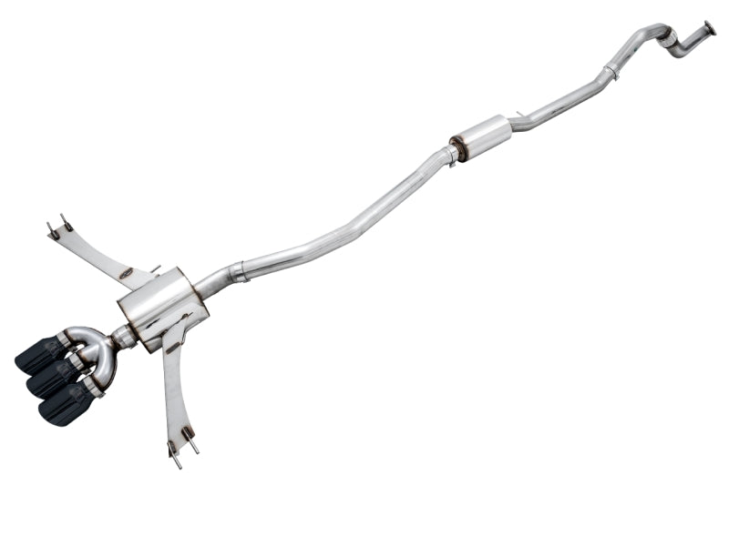 AWE Tuning 2016+ Honda Civic Si Touring Edition Exhaust w/Front Pipe &amp; Triple Diamond Black Tips - 3015-53014
