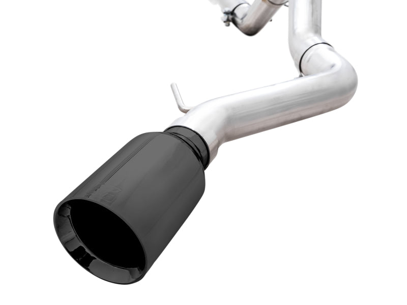 AWE Tuning 2021+ Ford Bronco 0FG Single Rear Exit Exhaust w/Diamond Black Tip &amp; Bash Guard - 3015-23789