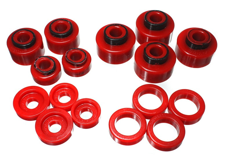 Energy Suspension 99-07 Ford F-250/F-350 SD 2/4WD Crew Cab Body Mount Set - Red - 4.4120R for 1999-2007 Ford F 250 - angle vi