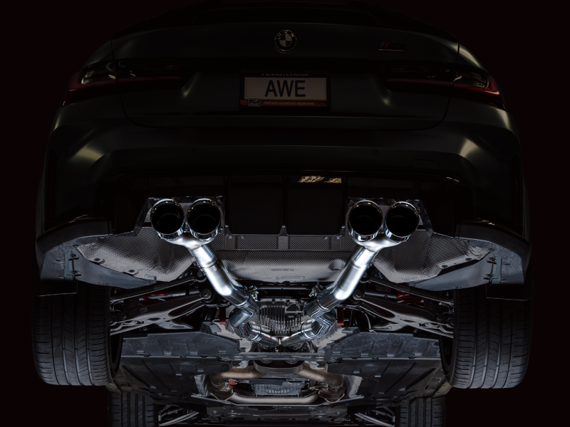 AWE Track Edition Catback Exhaust for BMW G8X M3/M4 - Chrome Silver Tips - 3020-43482