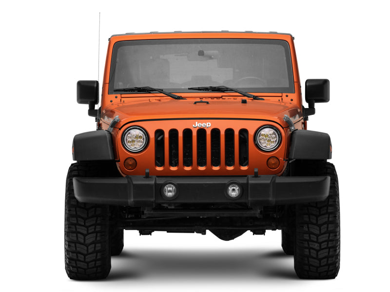 Raxiom 97-18 Jeep Wrangler TJ/JK Axial Spider LED Headlight w/ Amber DRL- Chrome Hsng (Clear Lens) - J108047