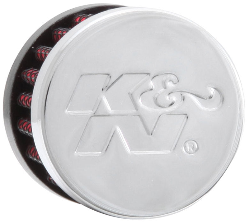 K&amp;N Rubber Base Crankcase Vent Filter - 0.55in Flange ID 1.375in OD 1.125in Height - 62-2480