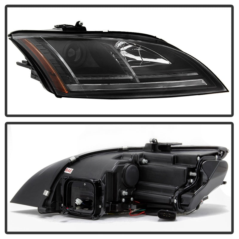 Spyder 08-15 Audi TT HID Xenon Projector Headlights w/Seq Turn Signal - Blk (PRO-YD-ATT08-HID-BK) - 5085542