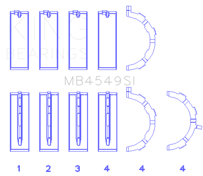 King Ford EcoBoost 3.5L / 3.7L V6 (Size STD) Main Bearing Set - MB4549SI