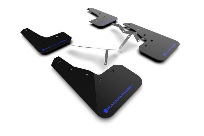 Rally Armor 2022 Honda Civic (Incl. Si/Sport/Touring) Black UR Mud Flap w/ Blue Logo - MF90-UR-BLK/BL