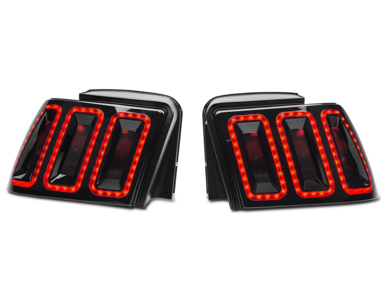 Raxiom 99-04 Ford Mustang Excluding 99-01 Cobra Icon LED Tail Lights- Black Housing (Smoked Lens) - 100807