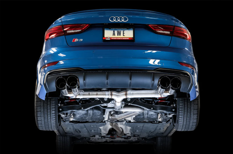 AWE Tuning Audi 8V S3 Track Edition Exhaust w/Diamond Black Tips 102mm - 3015-43150