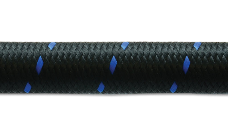 Vibrant -12 AN Two-Tone Black/Blue Nylon Braided Flex Hose (20 foot roll) - 11982B
