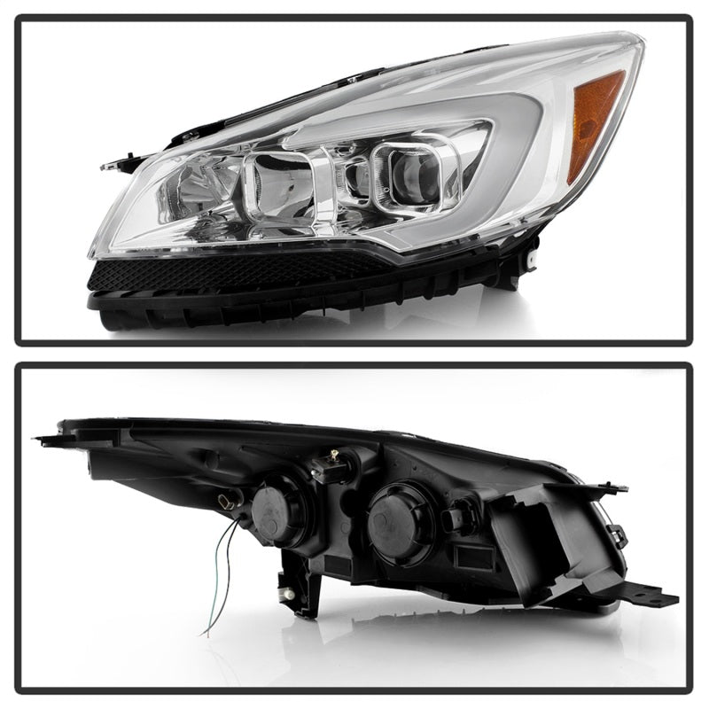 xTune 13-16 Ford Escape 13-16 LED Light Bar Halogen Proj Headlights - Chrome (PRO-JH-FESCA13-LB-C) - 9042928