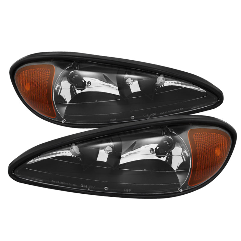 Xtune Pontiac Grand Am 99-05 Crystal Headlights Black HD-JH-PGAM99-AM-BK - 9023507