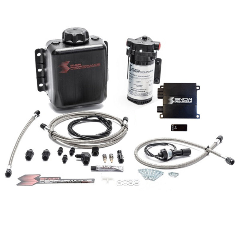 Snow Performance Stg 2 Boost Cooler Prog. Engine Mount Water Injection Kit (SS Braid Line &amp; 4AN) - SNO-20010-BRD