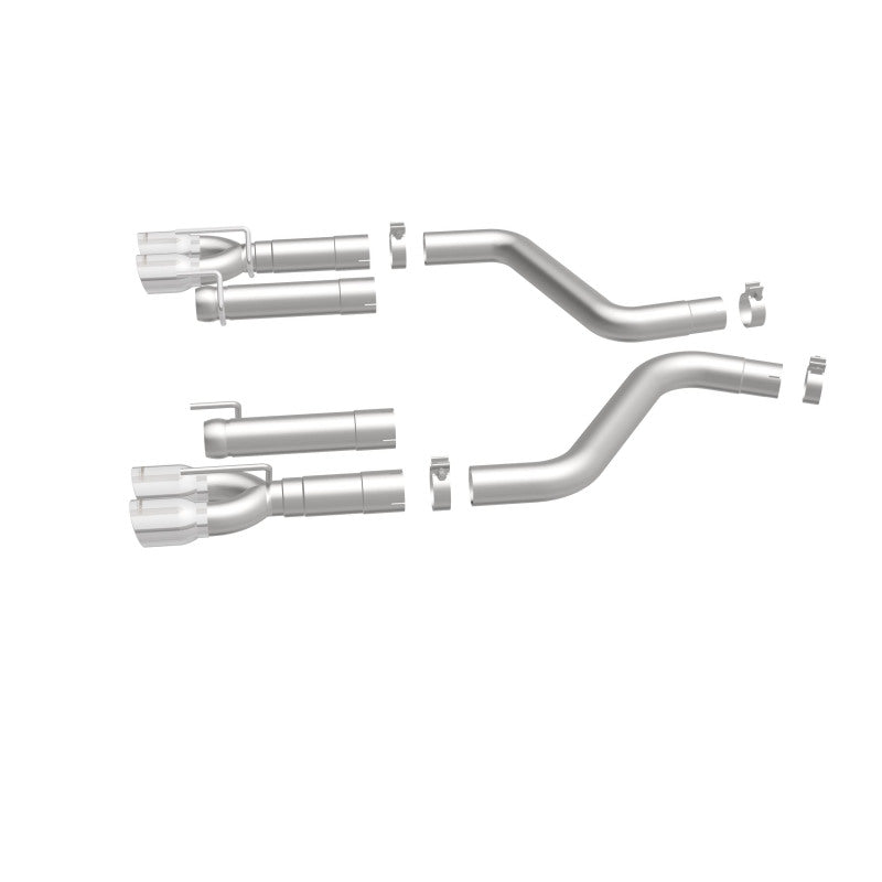 MagnaFlow Axle-Back, SS, 3in, Quad Split Rear 3.5 Tips 2015 Dodge Challenger incl SRT Hellcat - 19206
