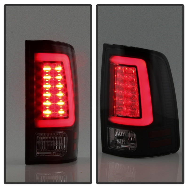 Spyder 13-14 Dodge Ram 1500 Light Bar LED Tail Lights - Black Smoke ALT-YD-DRAM13V2-LED-BSM - 5084064