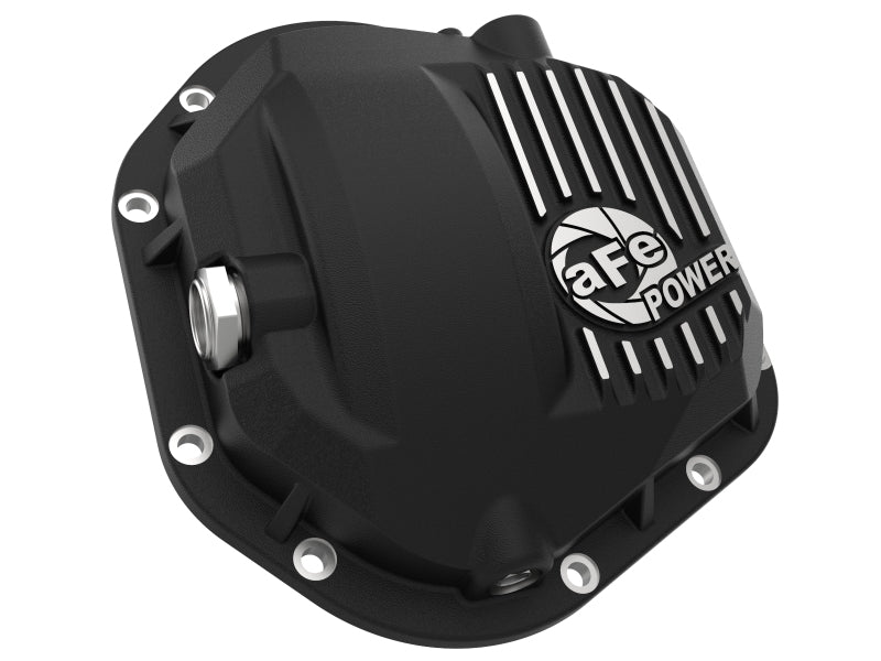 aFe Pro Series Dana 60 Front Differential Cover Black w/ Machined Fins 17-20 Ford Trucks (Dana 60) - 46-71100B