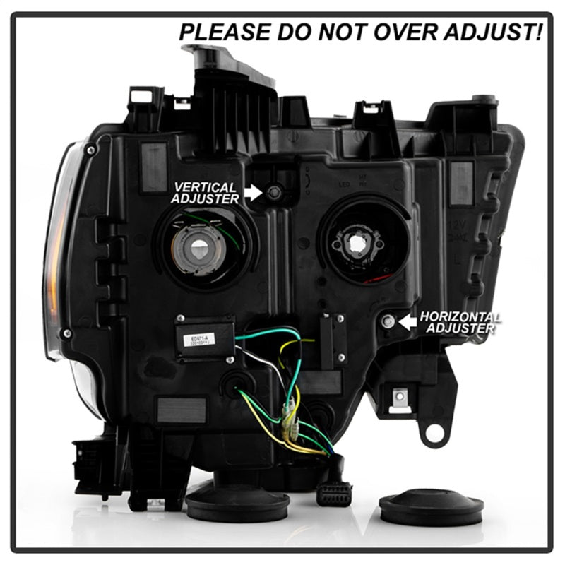 Spyder 19-22 Dodge Ram 2500 (Halogen Only) Projector Headlights - Black PRO-YD-DR19HDHALSI-SEQ-BK - 5088611