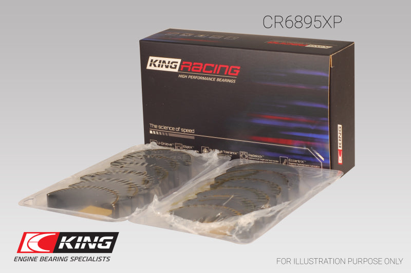 King Ford Ecoboost 3.5L V6 (Size 0.25) pMaxBlack Coated Connecting Rod Bearing Set - CR6895XP0.25