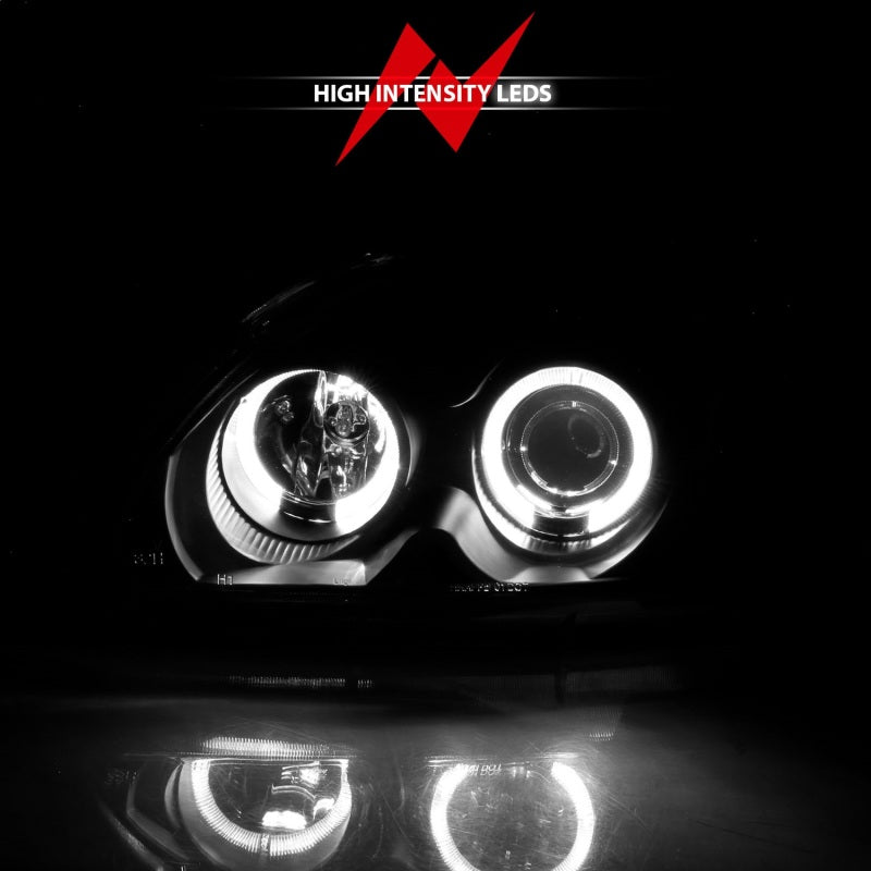 ANZO 1996-1998 Honda Civic Projector Headlights w/ Halo Black - 121068