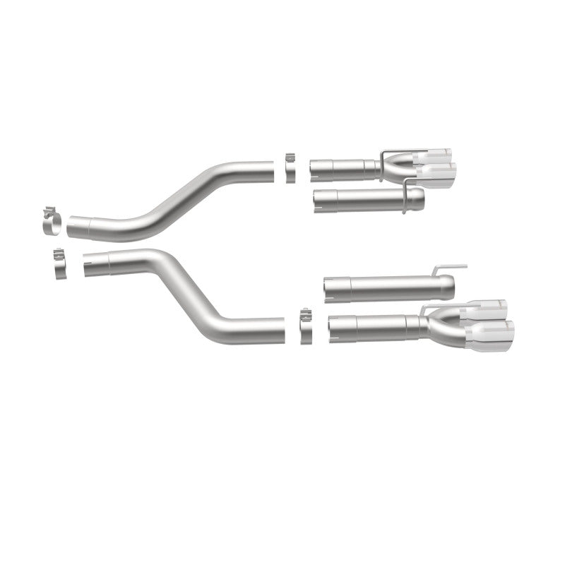 MagnaFlow Axle-Back, SS, 3in, Quad Split Rear 3.5 Tips 2015 Dodge Challenger incl SRT Hellcat - 19206