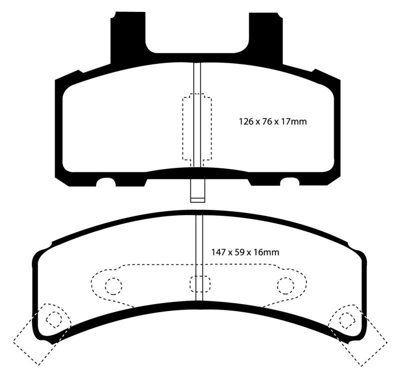 EBC 97-99 Cadillac Deville 4.6 (Rear Drums) Yellowstuff Front Brake Pads - DP41273R